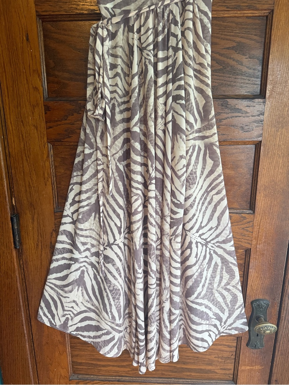 COSITA LINDA V Neck Wrap Maxi Dress Swimsuit Coverup Flutter Sleeves Resort M - Picture 6 of 8